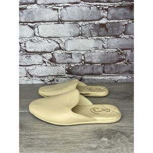 Sam Edelman Kylar Eggshell Beige Leather Quilted Mules Flats Women Sz 36EU/6M US